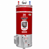 Crown 30 Gallon Storage Geyser Gas + Electric | Heavy Duty 10x10 Gauge Tank | Official 1 Year Brand Warranty