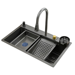 Crown CR-7545H Handmade Kitchen Sink – Premium Stainless Steel Single Bowl with Modern Design - Crown Appliances