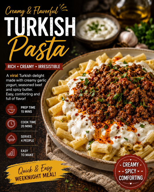 Turkish Pasta Recipe (Creamy & Easy Turkish Pasta)