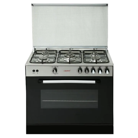 Crown 34G Cooking Range – 34-Inch 5 Burner Gas Stove with Built-In Oven & Grill for Family Cooking ✅
