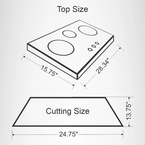 Crown CR-23G Built-In Gas Hob – 2 Burner Glass Cooktop with Auto Ignition
