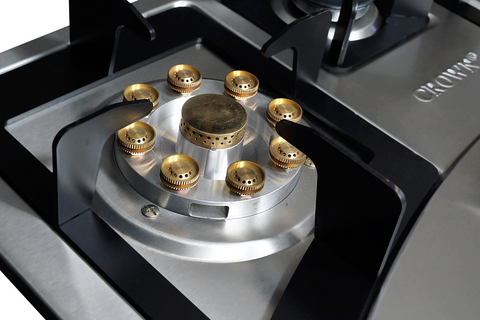 Crown CR-15S Built-In Gas Hob – 3 Burner Stainless Steel Cooktop for Modern Kitchens