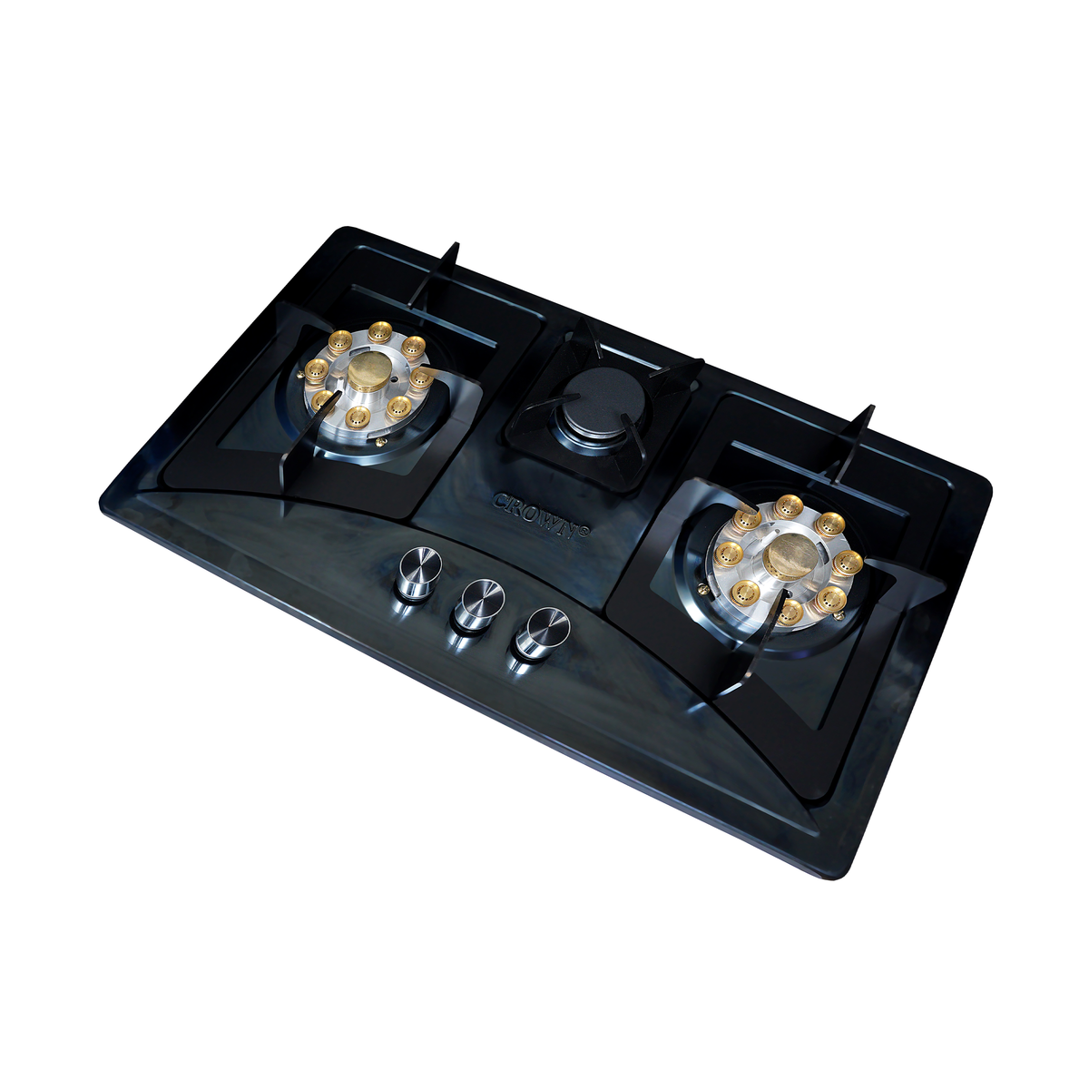 Crown CR-15B Built-In Gas Hob – 3 Burner Stainless Steel Cooktop for Modern Kitchens