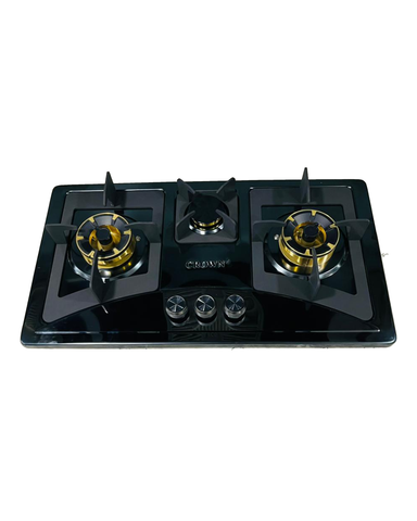 Crown CR-15B Built-In Gas Hob – 3 Burner Stainless Steel Cooktop for Modern Kitchens - Crown Appliances