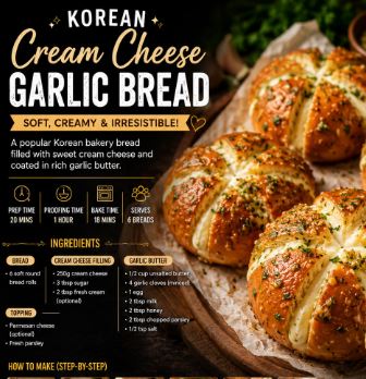 Korean cream cheese garlic bread