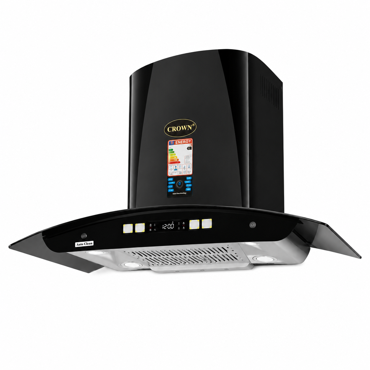 Crown 75(5) Kitchen Range Hood – 75cm Stainless Steel Chimney Hood with High Suction Power, LED Lights & Official Brand Warranty