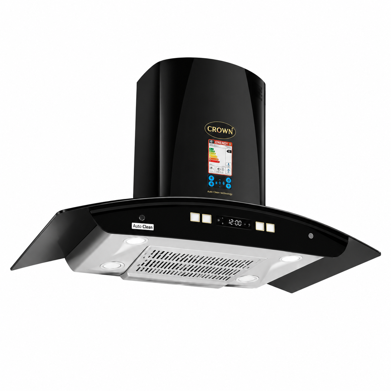 Crown 75(5) Kitchen Range Hood – 75cm Stainless Steel Chimney Hood with High Suction Power, LED Lights & Official Brand Warranty