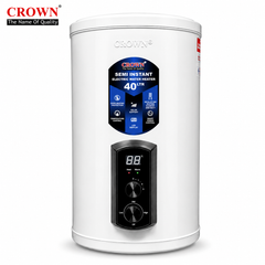 Crown EG-12G 40L Electric Geyser – Solar-Supported Water Heater with Digital Control Panel, Imported Heating Element, Durable ABS Body & Official Brand Warranty