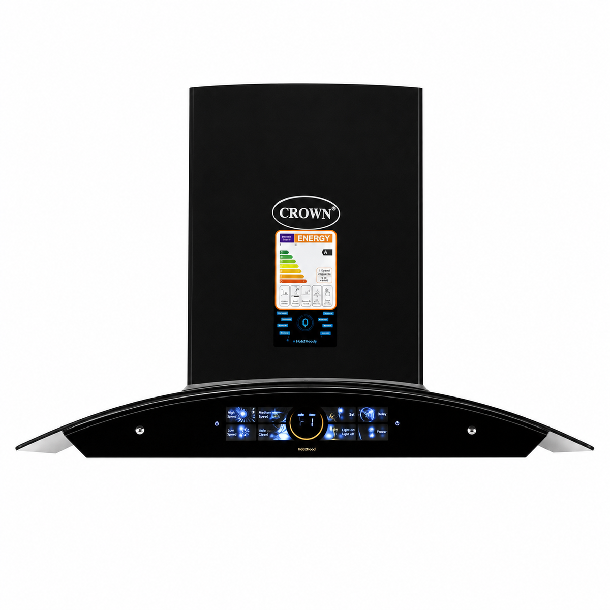 Crown 90(15) Kitchen Range Hood – 90cm Stainless Steel Chimney Hood with Powerful Suction, LED Lights & Official 1 Year Brand Warranty
