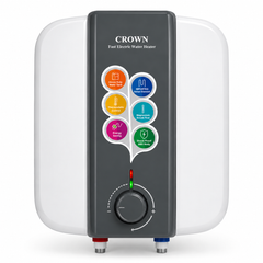 Crown EG-15L(M) Electric Geyser – 15 Litre Water Heater with Imported Italian Heating Element, Full ABS Body & 1 Year Brand Warranty
