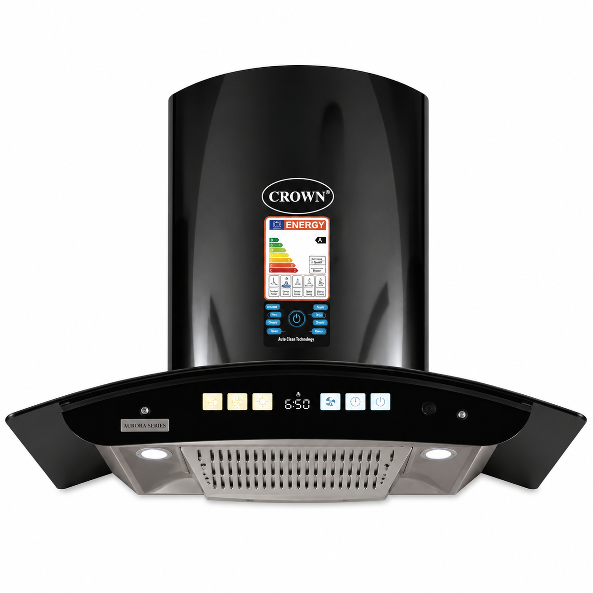 Crown 70(5) Kitchen Range Hood – 70cm Stainless Steel Chimney Hood with High Suction Power, LED Lights & Official Brand Warranty