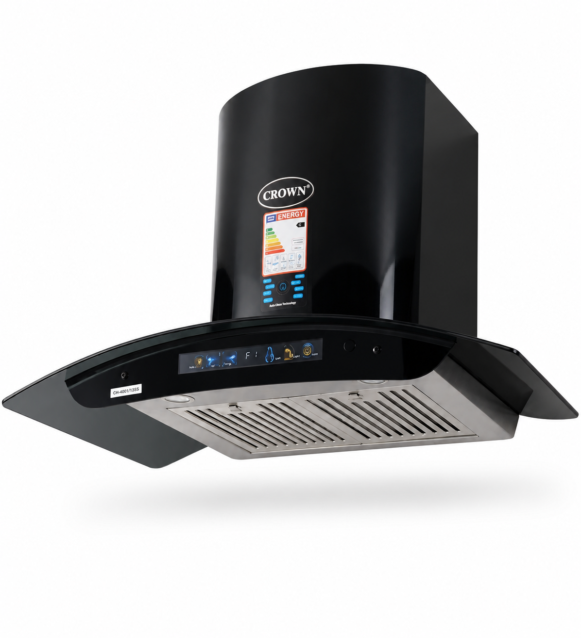 Crown 75(2) Premium 75cm Stainless Steel Kitchen Range Hood | Powerful Chimney Hood with High Suction & LED Lighting Brand Warranty