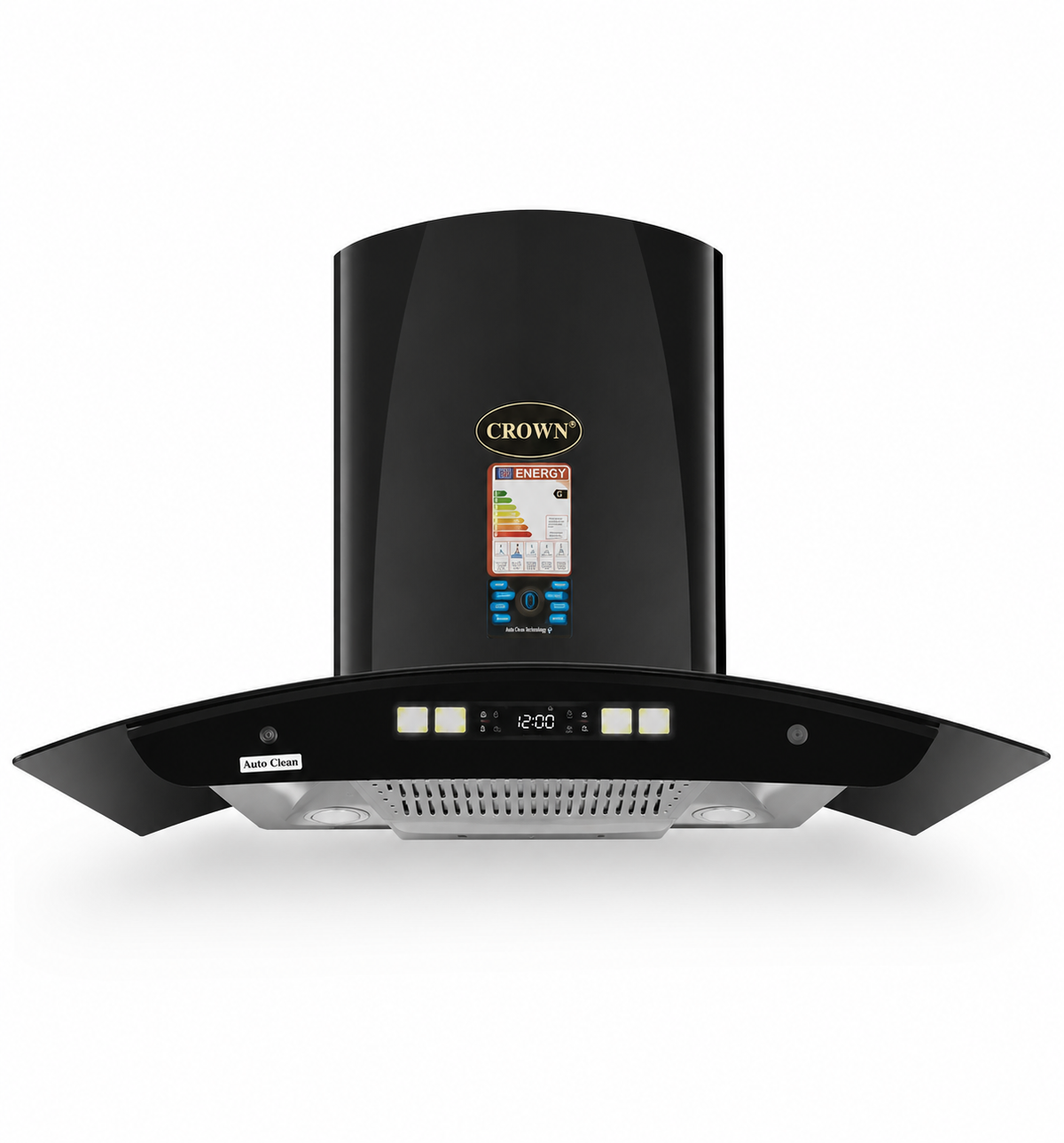Crown 75(5) Kitchen Range Hood – 75cm Stainless Steel Chimney Hood with High Suction Power & LED Lights  Brand Warranty