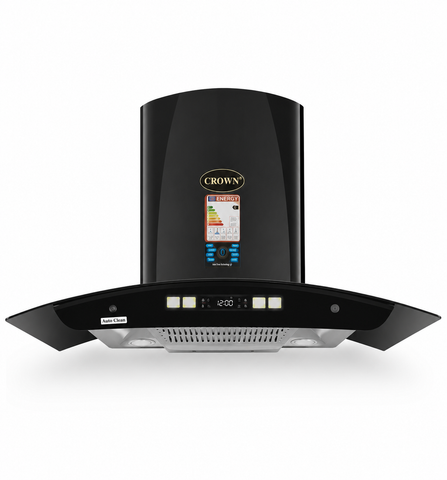 Crown 75(5) Kitchen Range Hood – 75cm Stainless Steel Chimney Hood with High Suction Power & LED Lights  Brand Warranty