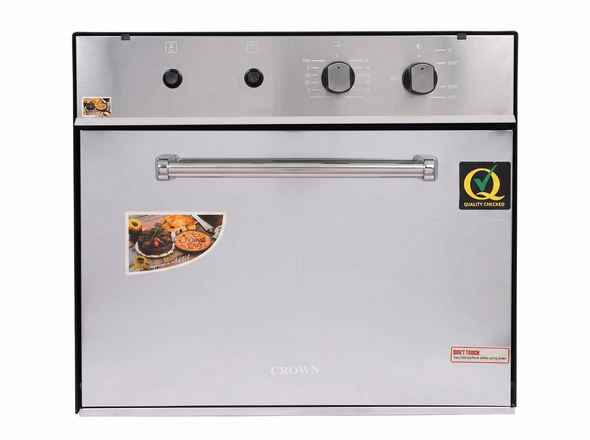 Crown 45L Built-In Gas Oven – Silver Kitchen Oven with NG & LPG Compatibility