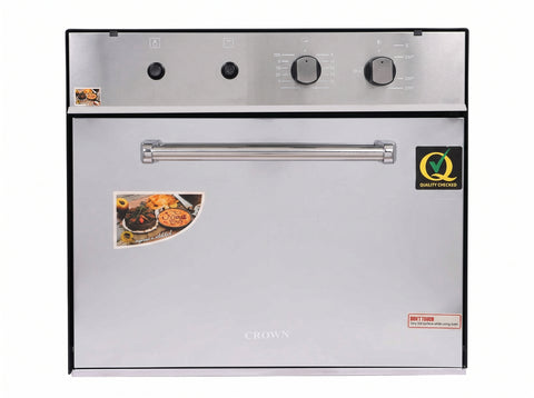 Crown 45L Built-In Gas Oven – Silver Kitchen Oven with NG & LPG Compatibility
