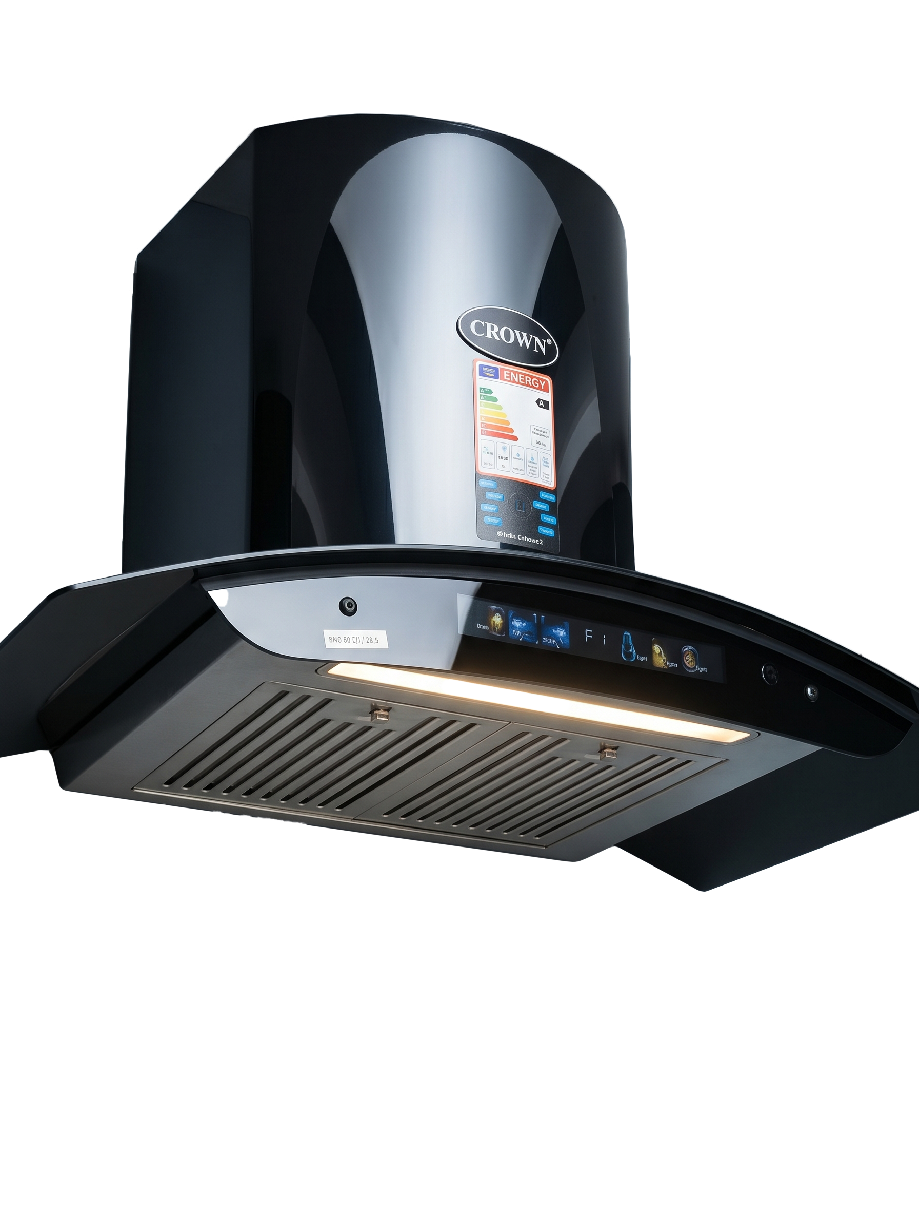 Crown 75(2) Kitchen Range Hood – 75cm Stainless Steel Chimney Hood with Powerful Suction & LED Lights