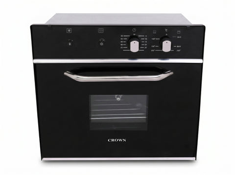 Crown 45L Built-In Gas Oven – Black Kitchen Oven with NG & LPG Compatibility