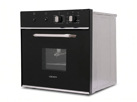 Crown 45L Built-In Gas Oven – Black Kitchen Oven with NG & LPG Compatibility