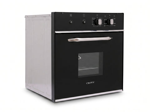 Crown 45L Built-In Gas Oven – Black Kitchen Oven with NG & LPG Compatibility