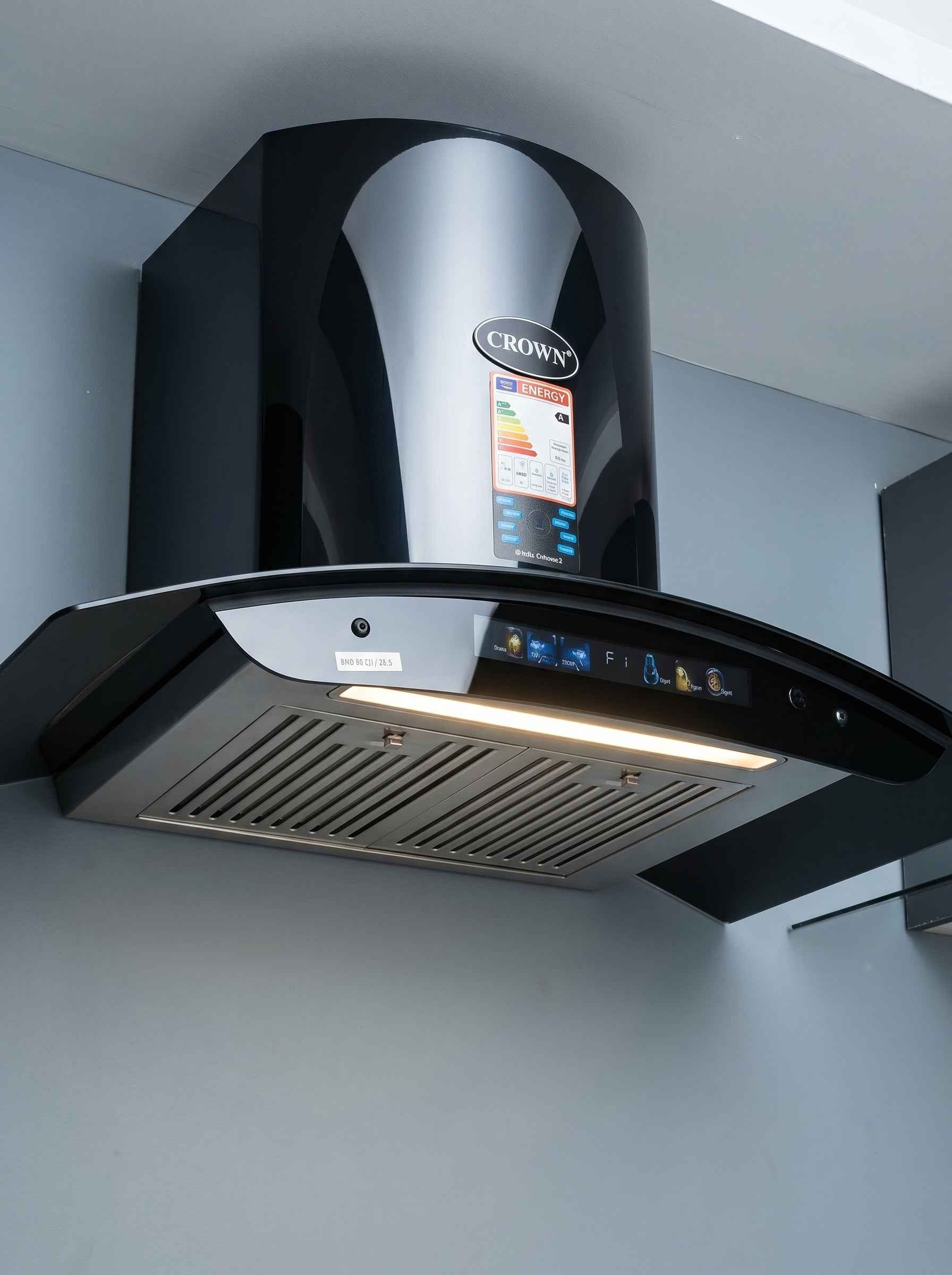 Crown 70(2) Kitchen Range Hood – 70cm Stainless Steel Chimney Hood with Powerful Suction & LED Lights