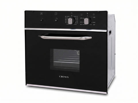 Crown 45L Built-In Gas Oven – Black Kitchen Oven with NG & LPG Compatibility
