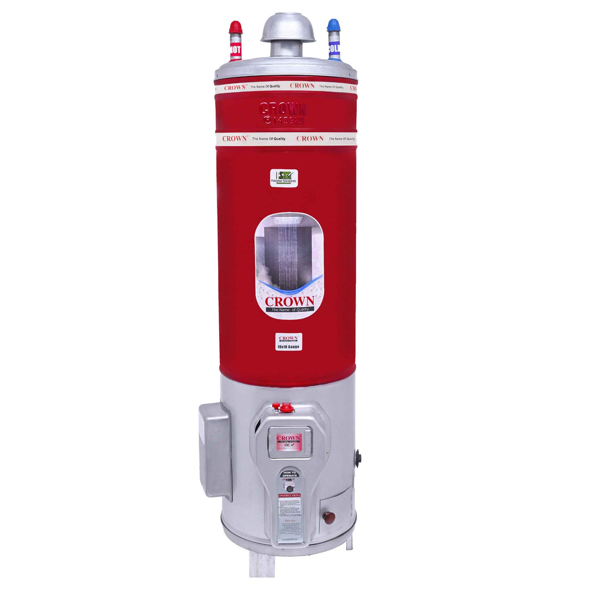 Crown Storage Geyser 20 Gallon Gas + Electric – Heavy-Duty Gas + Electric Water Heater (12x16 Gauge) with Automatic Function, Energy Efficient Design & Brand Warranty ✅