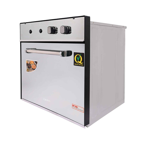 Crown 45L Built-In Gas Oven – Silver Kitchen Oven with NG & LPG Compatibility