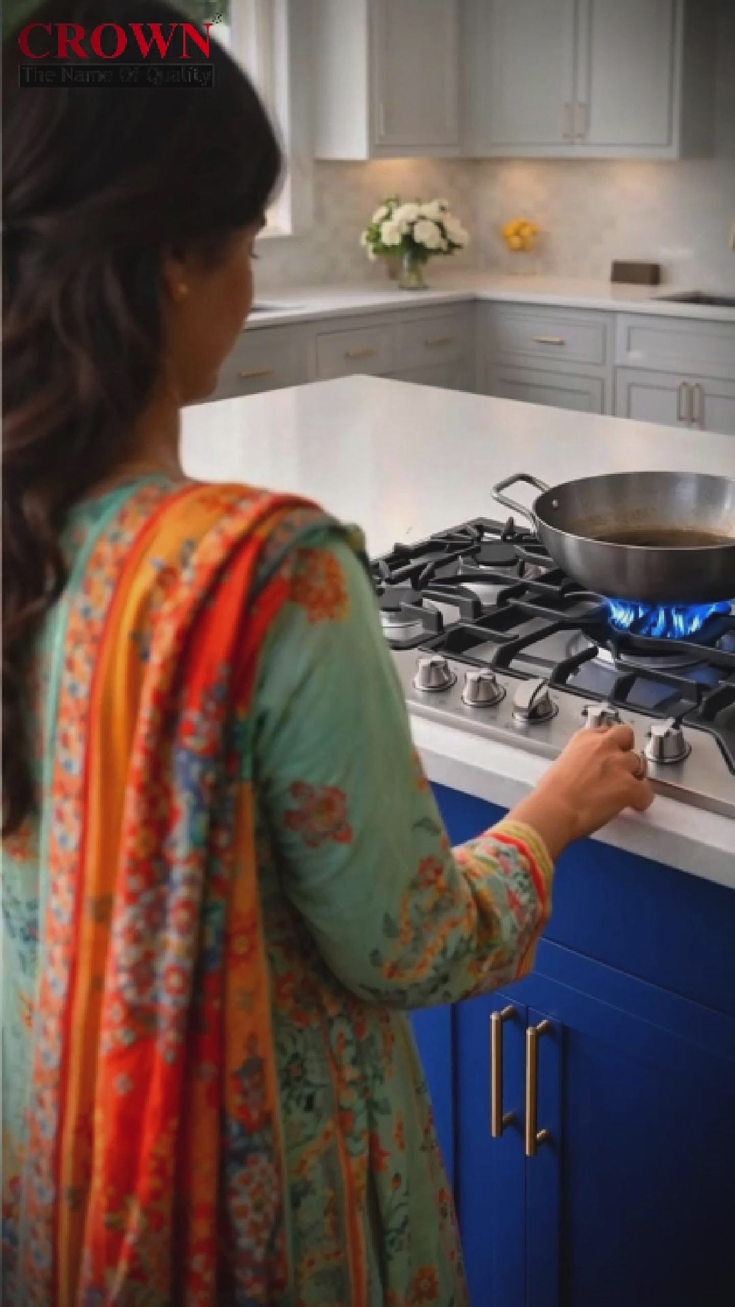 Crown CR-1A Built-In Gas Hob – 5-Burner Compact Stainless Steel Cooktop for Small Kitchens